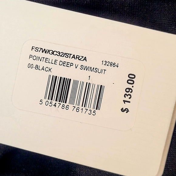 NWT Ted Baker Pointelle Deep V Plunge Swimsuit in Black 4 - Picture 8 of 11